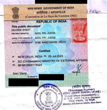 apostille stamp india